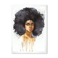 Designart 'Afro American Woman X' Portréja x 'Modern keretes művészeti nyomtatás