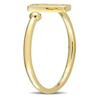 Gyémánt akcentus 10KT sárga arany kezdeti B nyitott gyűrű