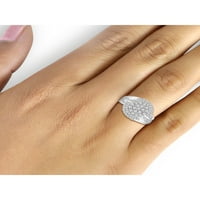 JewelersClub 0. Sterling ezüst 1. Karát fehér gyémánt gyűrű nők számára