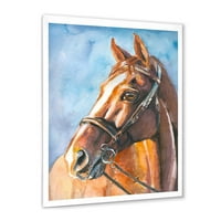 DesignArt „Bezáró barna ló portréja” parasztház keretes művészeti nyomtatás