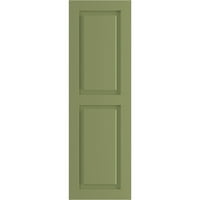 Ekena Millwork 18 W 52 H True Fit PVC Két egyenlő emelt panel redőny, moha zöld