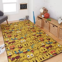Mohawk otthoni prizmatikus hangulatjelek lejátszása sárga kortárs tematikus gyerekek precíziós nyomtatott terület szőnyeg, 5'x8