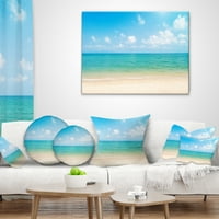 Designart széles kilátás nyílik a trópusi strandra - SeaShore Photo Dobing Párna - 18x18