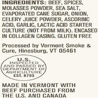 Vermont füst- és gyógyító húspálcák, marhahús, antibiotikummentes, gluténmentes, BBQ, 1oz bot, szám