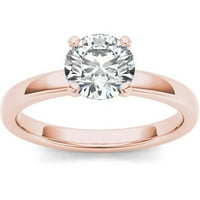 Carat T.W. Diamond Solitaire 14KT rózsa arany eljegyzési gyűrű