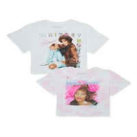 Grayson Social Girls Whitney Houston grafikus póló, 2-csomag, méretek 7-18