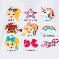 Jojo Siwa Girls Foil & Neon JoJo & Bow Bow Glitter grafikus pólók, 2-Pack, Méret 4-16