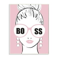 Stupell Industries Boss Phrase napszemüveg glam női rózsaszín divat, 15 éves, Martina Pavlova tervezte