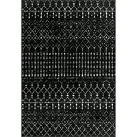 nuloom marokkói blythe terület szőnyeg, 6 '7 9', fekete -fehér