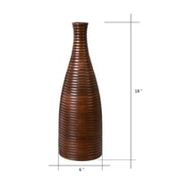 Villacera kézzel készített 18 magas üveg mangó fa barna kerek fodrász váza