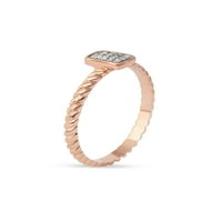 Imperial 1 20Ct TDW gyémánt rózsaszín tónusú ezüst téglalap alakú klaszter ígéretes gyűrű