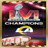 Los Angeles Rams-emléktábla Super Bowl LVI Bajnokok csapat logója fali poszter