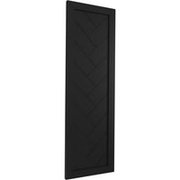 Ekena Millwork 15 W 43 H True Fit PVC Egyetlen Panel Heringbone Modern Style rögzített redőnyök, fekete