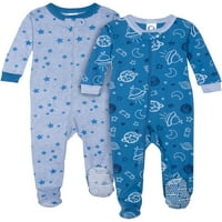 Gerber Baby Boys Snug Fit Organic Cotton 1 darabos szakszervezeti lábú pizsamák