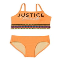 Justice Girls Rainbow elasztikus bikini fürdőruha, méretek 5-18
