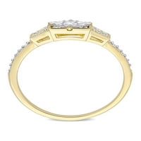Miabella Carat T.W. Gyémánt sárga színű sterling ezüst ígéret gyűrű