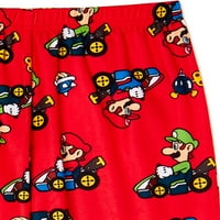 Super Mario Bros. Fiúk Hosszú Ujjú Hosszú Pizsama Szett, Méretek 4-10