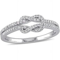 Carat T.W. Gyémánt 14KT fehérarany dupla csomó gyűrű