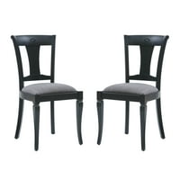 Linon Heaton étkezőoldali szék, 2 -es készlet, fekete