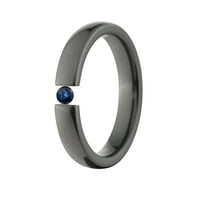 Kék Saphire fekete cirkónium feszültség -készlet gyűrű