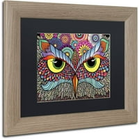 Védjegy Szépművészet Owl Face Canvas Art készítette: Hello Angel, Black Matte, Birch Frame