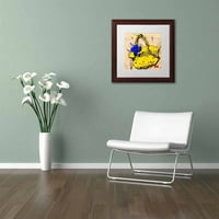 Védjegy Képzőművészet Virágpásses kék a sárga színű vászon művészete, Roderick Stevens, White Matte, Wood Frame