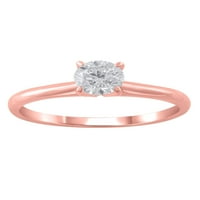 Carat T.W. Brilliance Fine Jewelry Diamond Solitaire Ring 10 kt rózsaszín arany, 5. méret