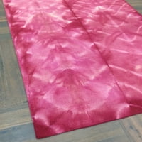 Kézzel készített Shibori stílusú 5 '8' láb téglalap alakú gyapjú terület szőnyeg - pamut késő hátlap - Beltéri szőnyeg, világos