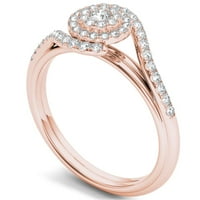 Carat T.W. Gyémánt bypass halo klaszter 10KT rózsa arany eljegyzési gyűrű