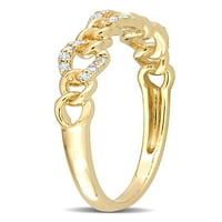 Gyémánt akcentus 10KT sárga arany mini link gyűrű