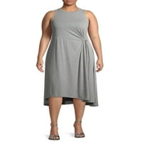 Szürke by Grayson Social Women's Plus Méret Ruched Jersey Midi ruha