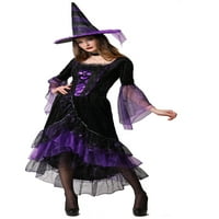 Halloween női gyönyörű lila boszorkány jelmez útján, az S-L méretezéshez