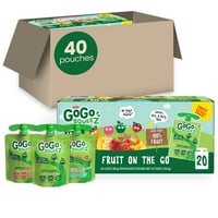 Gogo Squeez gyümölcs a Go Go Apple Apple, az Apple Peach és a Gimme Five