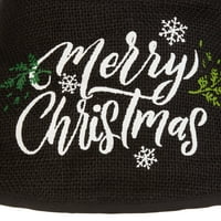 Ünnepi idő fekete zsákvászon Boldog karácsonyt Mini fa gallér, 9