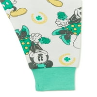 Mickey Mouse kisgyermekek Szent Patrik napi pizsama szettje, 2 darab, méretek 12m-5T