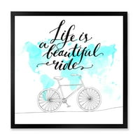 A designart 'Az élet egy gyönyörű út kerékpárral' hagyományos keretes művészeti nyomtatás