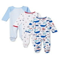 Wonder Nation újszülött kisfiú alvás és pizsama, pack, preemie-hónap