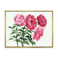 Designart 'Absztrakt négy szüreti rózsaszín pünkösdi rózsa' hagyományos keretes vászon fali művészet