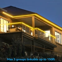100ft LED neonkötél könnyű kültéri, IP -vízálló, AC 120V -os összekapcsolható 150 láb, ETL tanúsítvánnyal, Soffit kereskedelmi