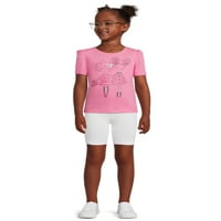 Gyerekek a Garanimals Girls grafikus pólóból, rövid ujjú, 4-10 méretű