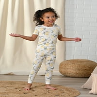 Modern pillanatok: Gerber Super Soft Baby és Kisgyermek Unise Rövid ujjú Pizsama szett, 2 darab, méretek 12m-5T