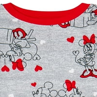 Valentin nap Mickey Mouse Unise baba és kisgyermek pamut pizsama szett, 2 részes, méretek 12M-5T