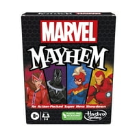 Marvel Mayhem kártyajáték, mely Marvel Super Heroes, szórakoztató játék Marvel rajongók