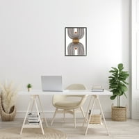 A Stupell Indperies aszimmetrikus szivárványos reflexió absztrakt kerek formák barna fehér, 20, tervezés: JJ Design Hoe LLC
