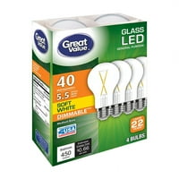 Nagy értékű LED 5,5 W Puha fehér tiszta izzók, E közepes bázis, tompítható, évi élet, 4pk
