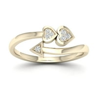 1 20 ct tdw gyémánt 10k sárga arany szív és nyílgyűrű