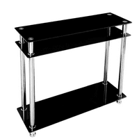 Smilemart 3-Tier modern üvegkonzol asztal otthon, fekete