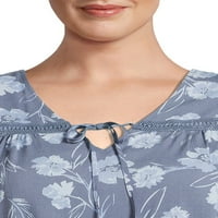 Como Blu női plusz méretű V-nyakú elülső sarok teteje hosszúságú csipke betét hüvelyekkel