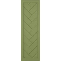 Ekena Millwork 18 W 40 H True Fit PVC Egyetlen Panel Heringbone Modern Style rögzített redőnyök, moha zöld