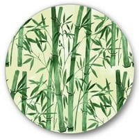 Designart 'A bambusz ágak erdője i' Trópusi körfém fali művészet - 29 -es lemez
